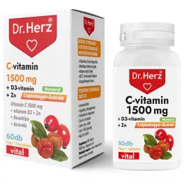   Dr Herz C-vitamin 1500mg+D3+Zn tabletta csipkebogyóval és acerola kivonattal 60 db  