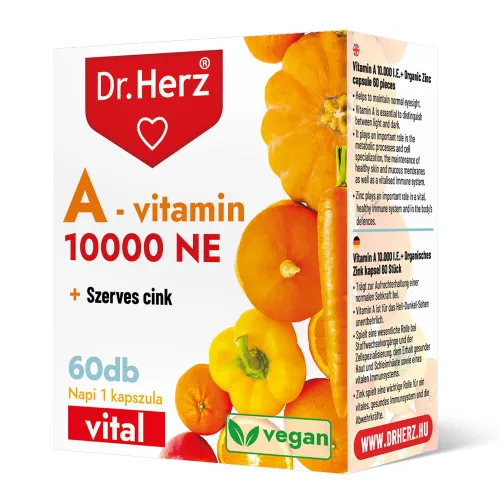 Dr Herz A-vitamin 10000 NE + Szerves Cink kapszula 60 db DOBOZOS