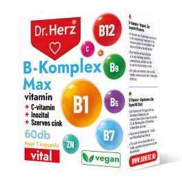   Dr Herz B-Komplex Max+C-vitamin+Inozitol+Szerves Cink kapszula 60 db