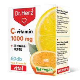   Dr Herz C-vitamin 1000 mg + D3-vitamin 1000 NE kapszula 60 db 