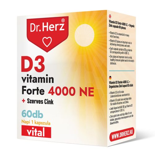 Dr Herz D3-vitamin 4000 NE+Szerves Cink kapszula 60 db DOBOZOS