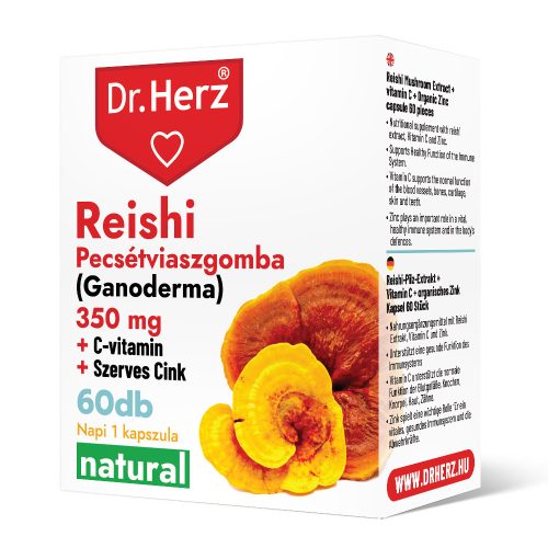 Dr Herz Reishi 350 mg + C-vitamin + Szerves Cink kapszula 60 db DOBOZOS
