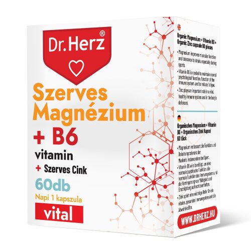 Dr Herz Szerves Magnézium+B6+Szerves Cink kapszula  60 db DOBOZOS