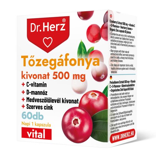 Dr Herz Tőzegáfonya kivonat 500 mg kapszula 60 db DOBOZOS