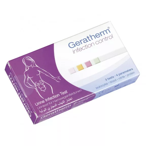 Geratherm Vizeletvizsgálati teszt húgyúti fertőzéseknél 3db /EP kártyára adható/ Geratherm Vizeletvizsgálati teszt húgyúti fertőzéseknél 3db /EP kártyára adható/