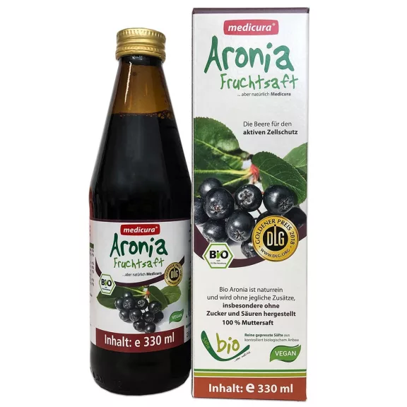 Medicura BIO Fekete Berkenye, Arónia 100%-os Juice 330 ml Medicura BIO Fekete Berkenye, Arónia 100%-os Juice 330 ml