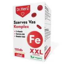   DR Herz Szerves Vas komplex+C-vitamin+Szerves Cink+Folát 120db kapszula XXL