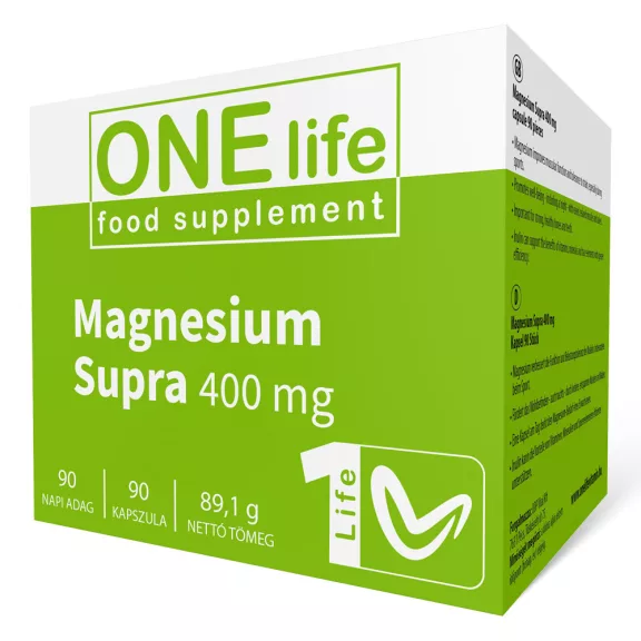 ONE LIFE Magnézium Supra 400 mg 90 db kapszula ONE LIFE Magnézium Supra 400 mg 90 db kapszula