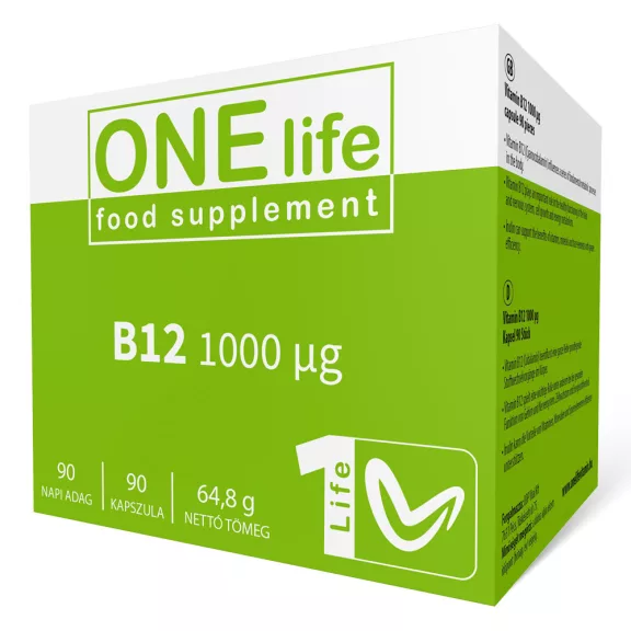 ONE LIFE B12 1000 mcg 90 db kapszula ONE LIFE B12 1000 mcg 90 db kapszula